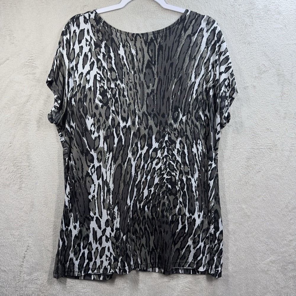 Zoey Beth Babydoll Top Plus 1X‎ Stretch Y2K Animal Print Leopard